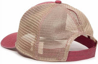 Muddy Carrots - Women's Pony Tail Mesh Back Hat - accessories - hats - red