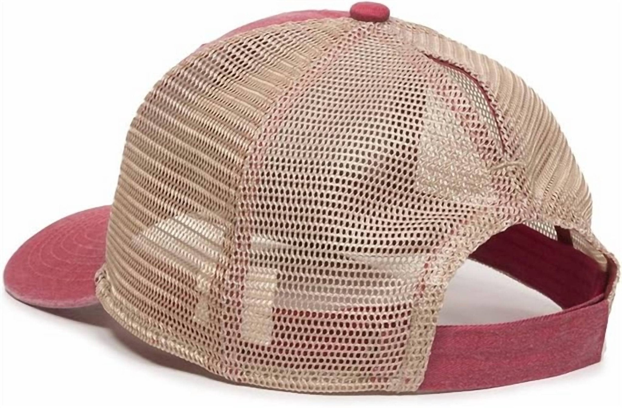 Muddy Carrots - Women's Pony Tail Mesh Back Hat - accessories - hats - red