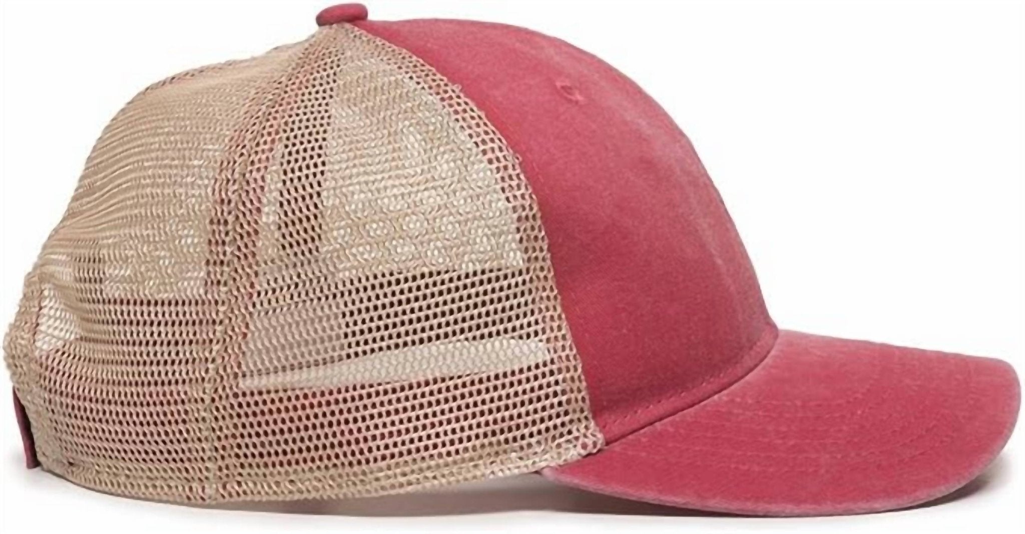 Muddy Carrots - Women's Pony Tail Mesh Back Hat - accessories - hats - red
