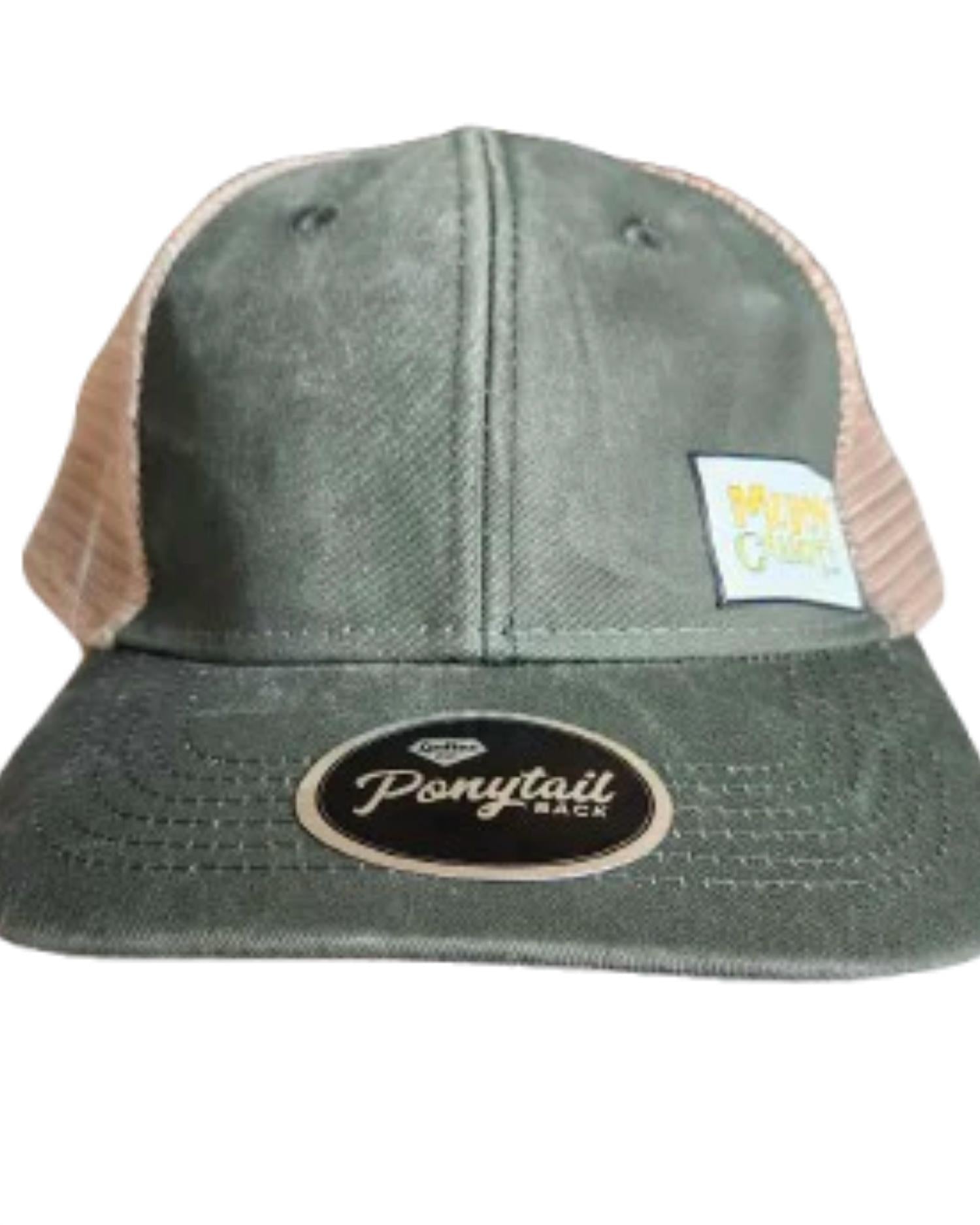 Muddy Carrots - Women's Pony Tail Mesh Back Hat - accessories - green - hats