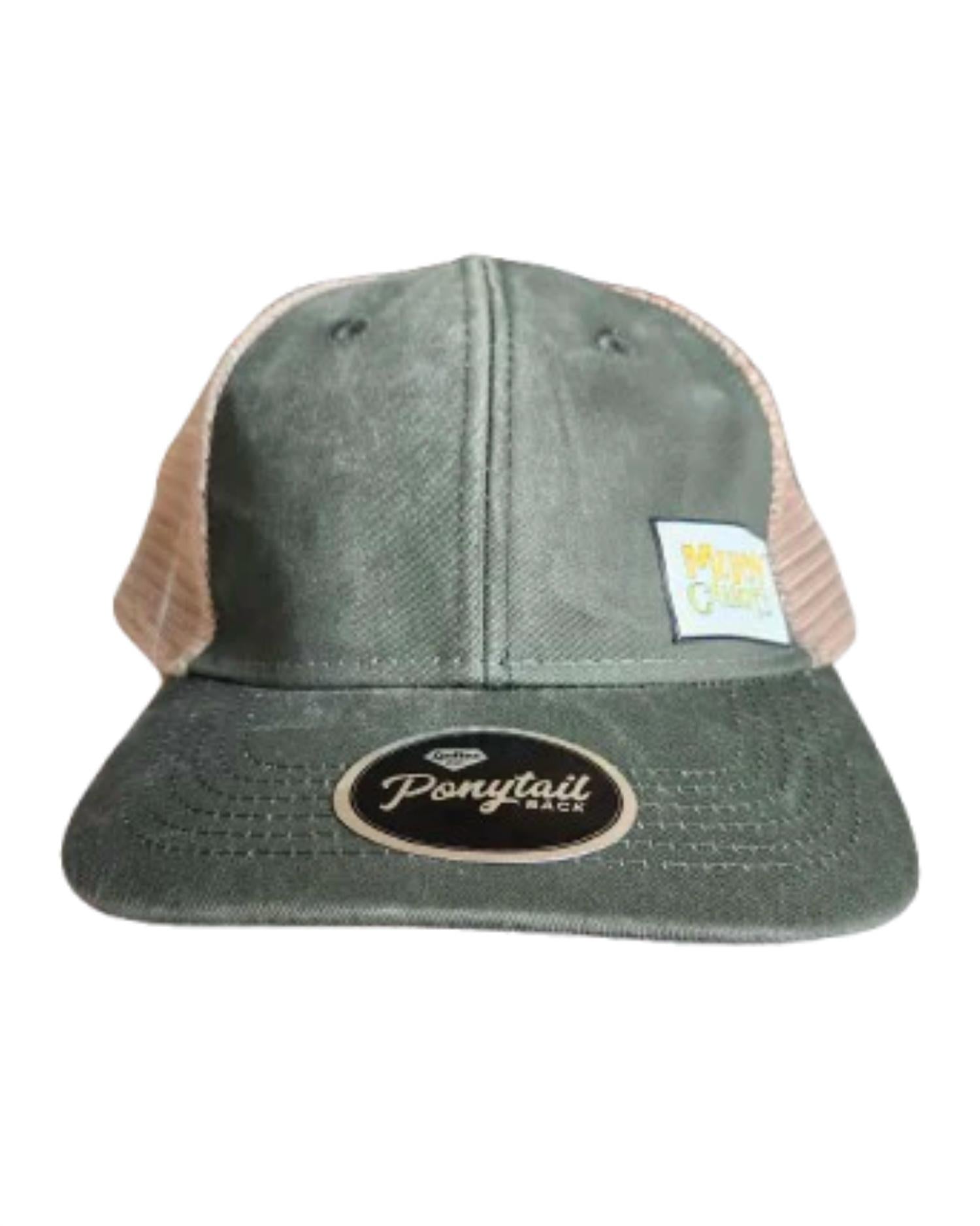 Muddy Carrots - Women's Pony Tail Mesh Back Hat - accessories - green - hats