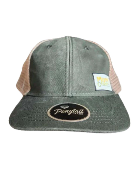 Muddy Carrots - Women's Pony Tail Mesh Back Hat - accessories - green - hats