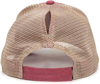 Muddy Carrots - Women's Pony Tail Mesh Back Hat - accessories - hats - red