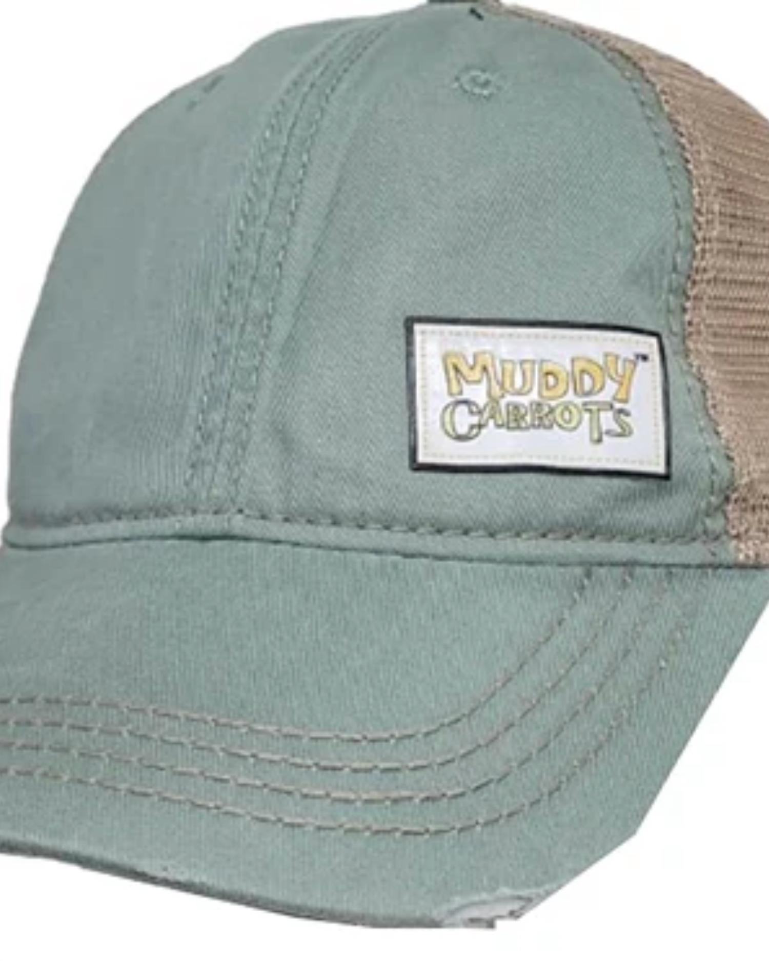 Muddy Carrots - Women's Tea Stained Mesh Back Hat - accessories - green - hats