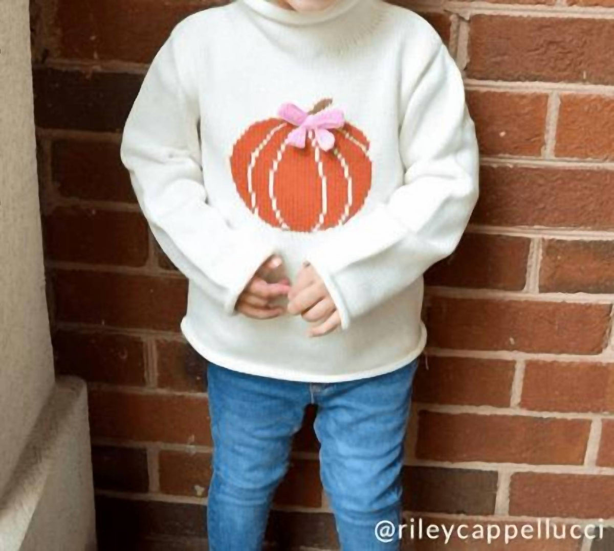 Mudpie - Bow Pumpkin Rollneck Sweater