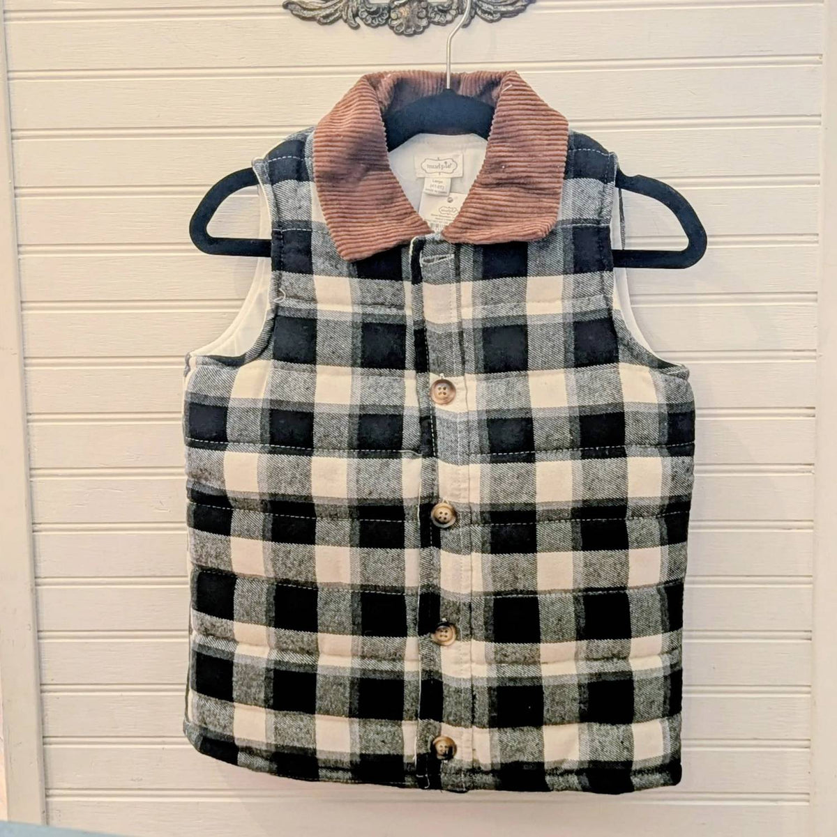 Mudpie - Boys Collared Plaid Vest