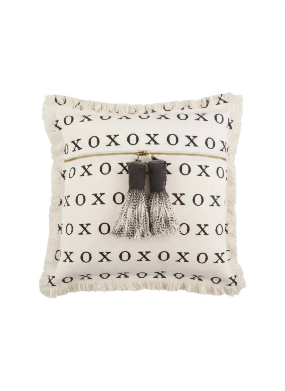 Mudpie - XOXO Dhurrie Tassel Pillow