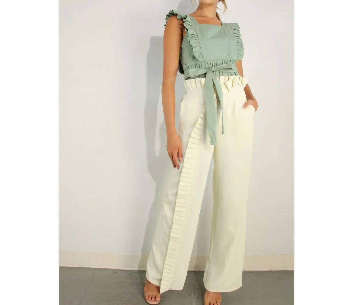 Mulla - Pleated Long Elastic Waist Pants