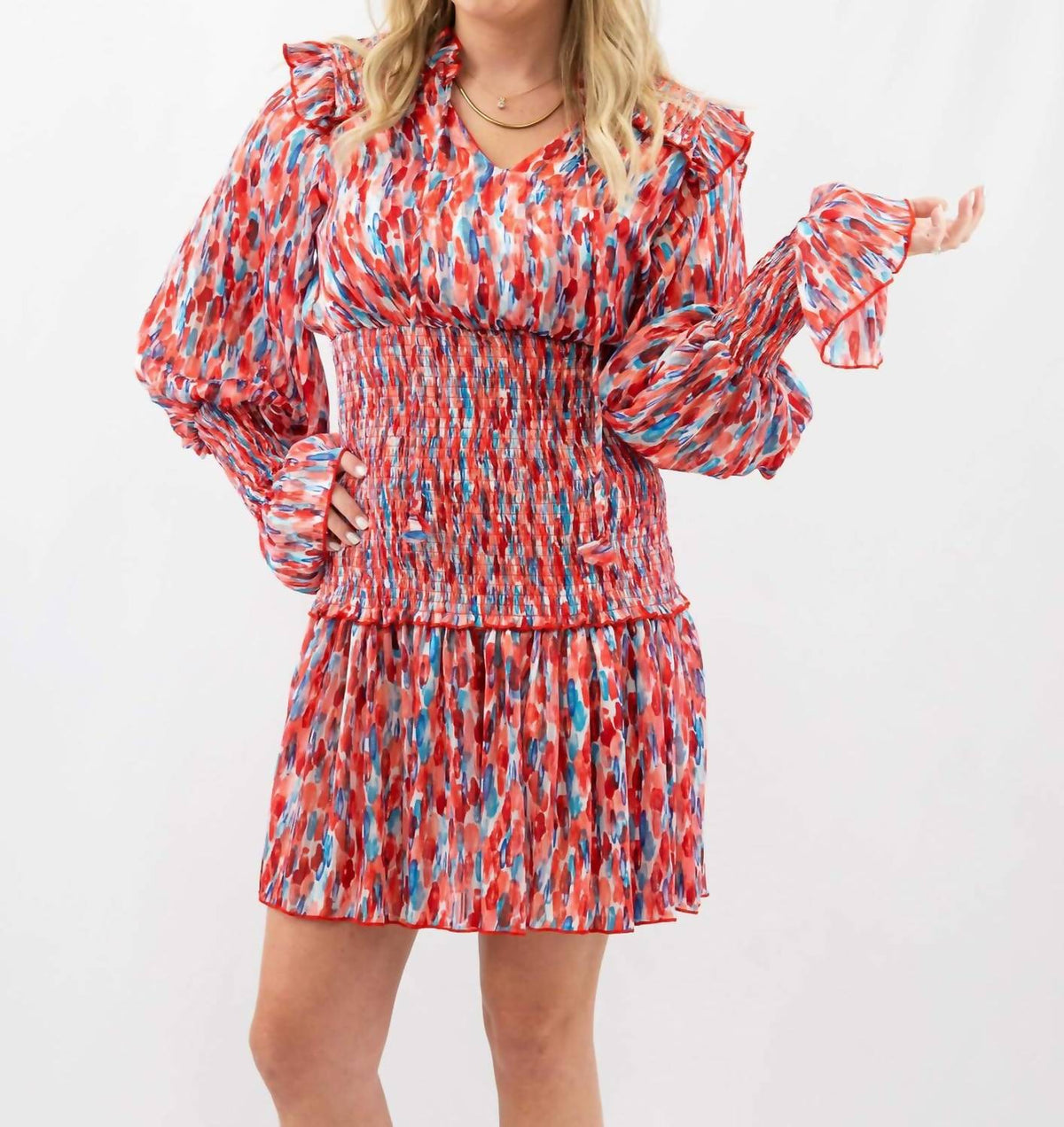Mulla - Smocked Ruffle Mini Dress