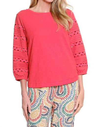 Multiples - 3/4 CUT OUT SLEEVE TOP