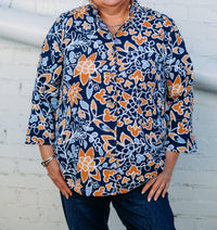 Multiples - 3/4 Flounce Sleeve Wire Collar 2 Pocket Shirt