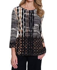 Multiples - 3/4 Sleeve Embellished Top - Plus