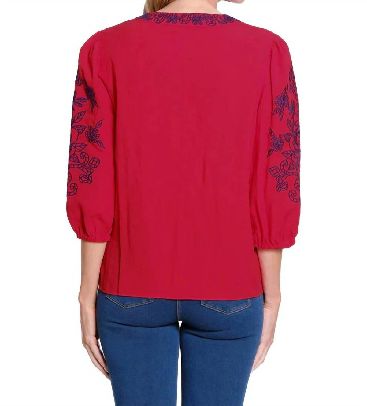Multiples - Cherry Blossom Embroidered Blouse