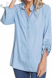 Multiples - Denim Print Long Sleeve Shirt