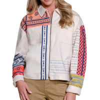 Multiples - Embroidered Shirt Jacket