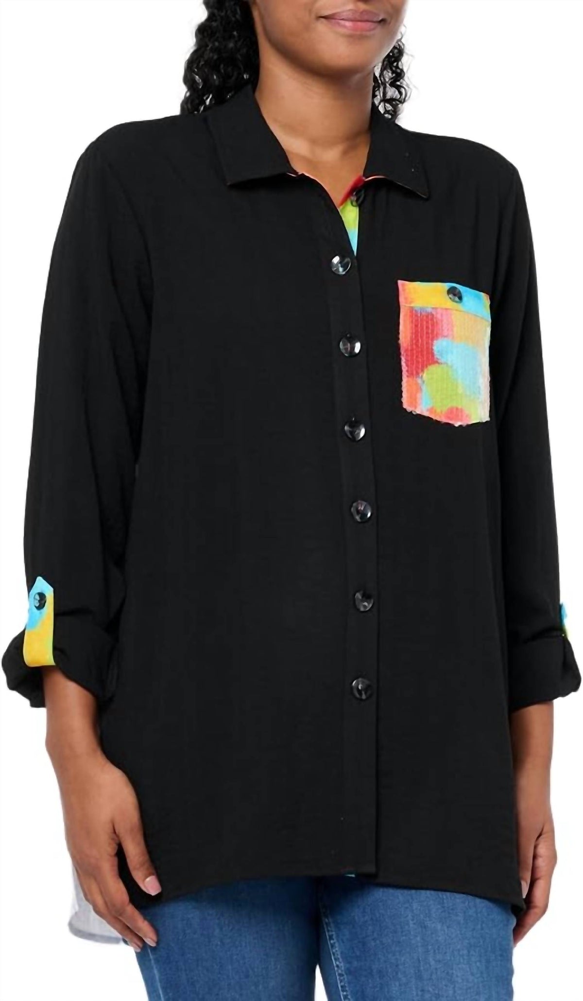 Multiples - Floral Back Tunic Top