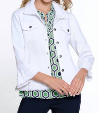 Multiples - Fringe Detail Jean Jacket - clothing - cotton - blend - jackets