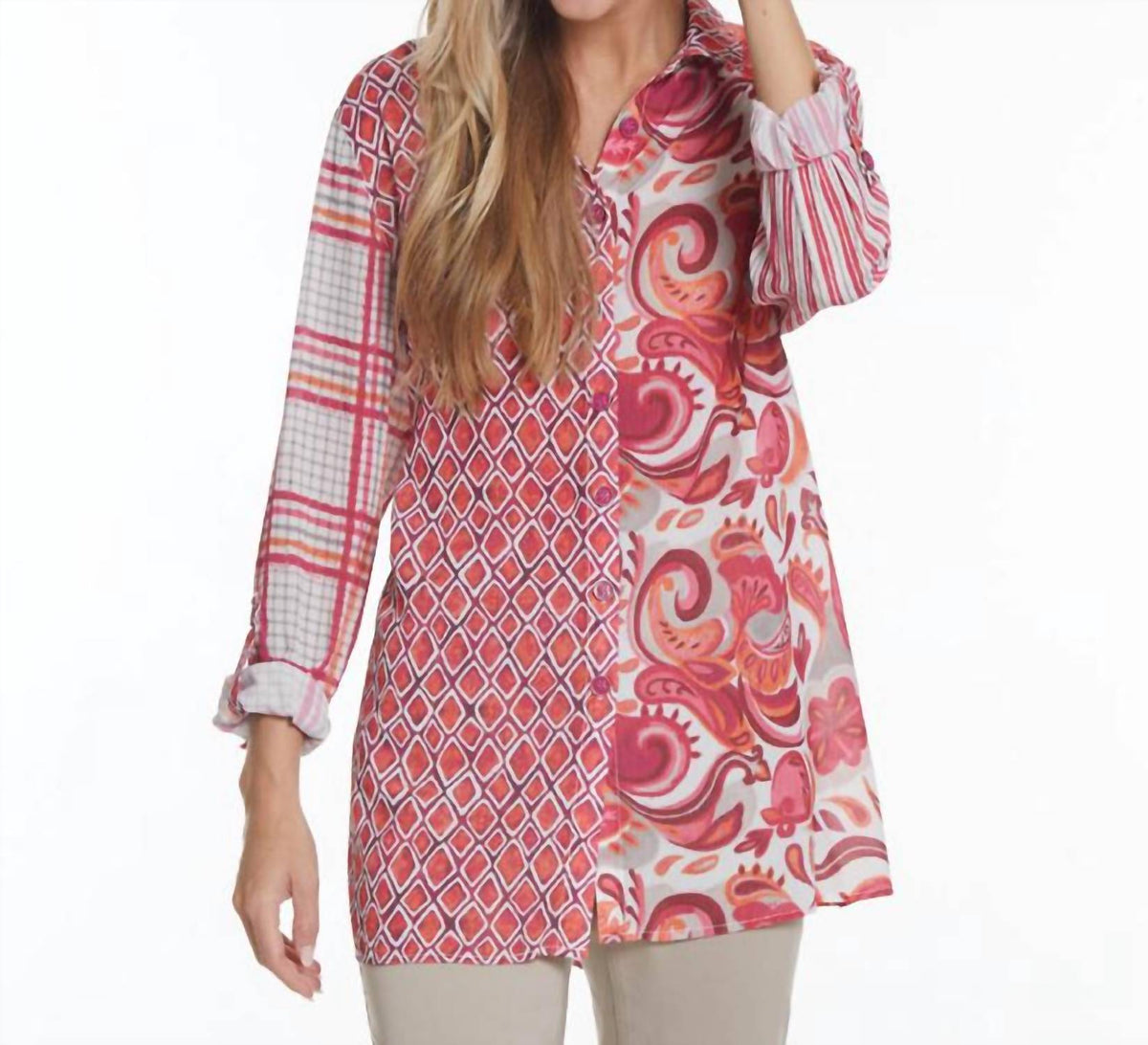 Multiples - Multi Print Crinkle Blouse