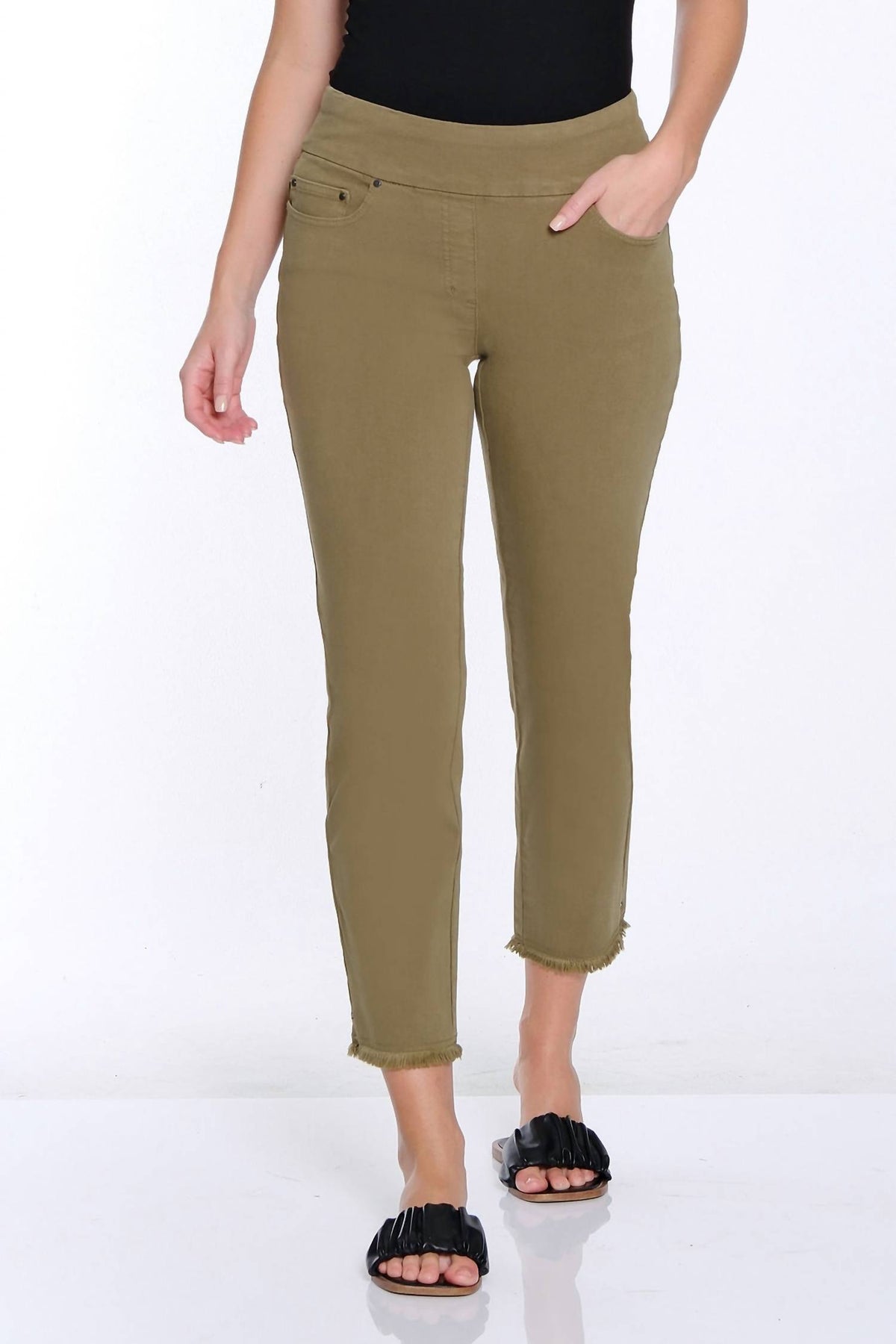 Multiples - Fringe Hem Ankle Pants