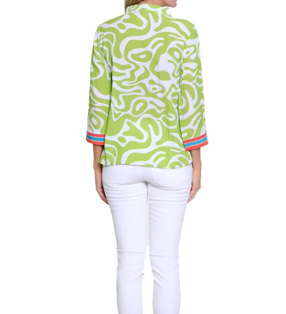 Multiples - Palm Breeze Notch Neck Top