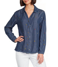 Multiples - Roll Tab Cuffed Long Sleeve Drop Shoulder Shirt