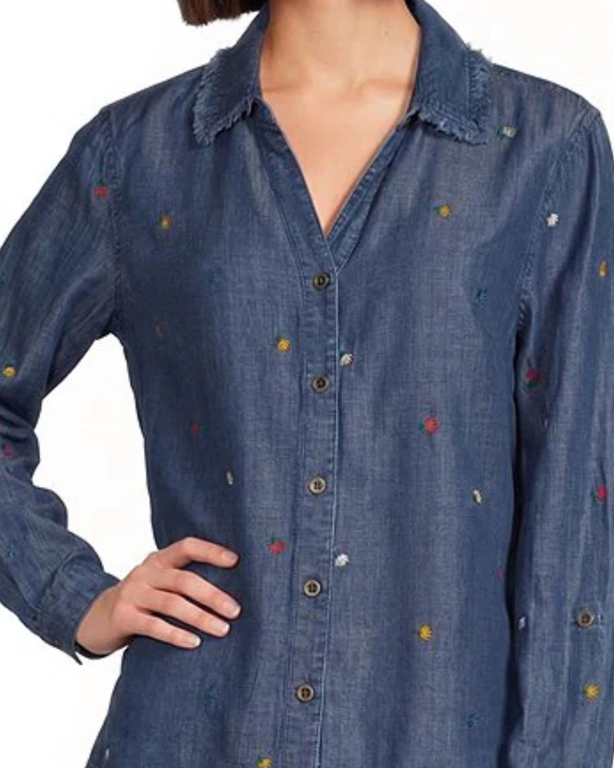 Multiples - Roll Tab Cuffed Long Sleeve Drop Shoulder Shirt