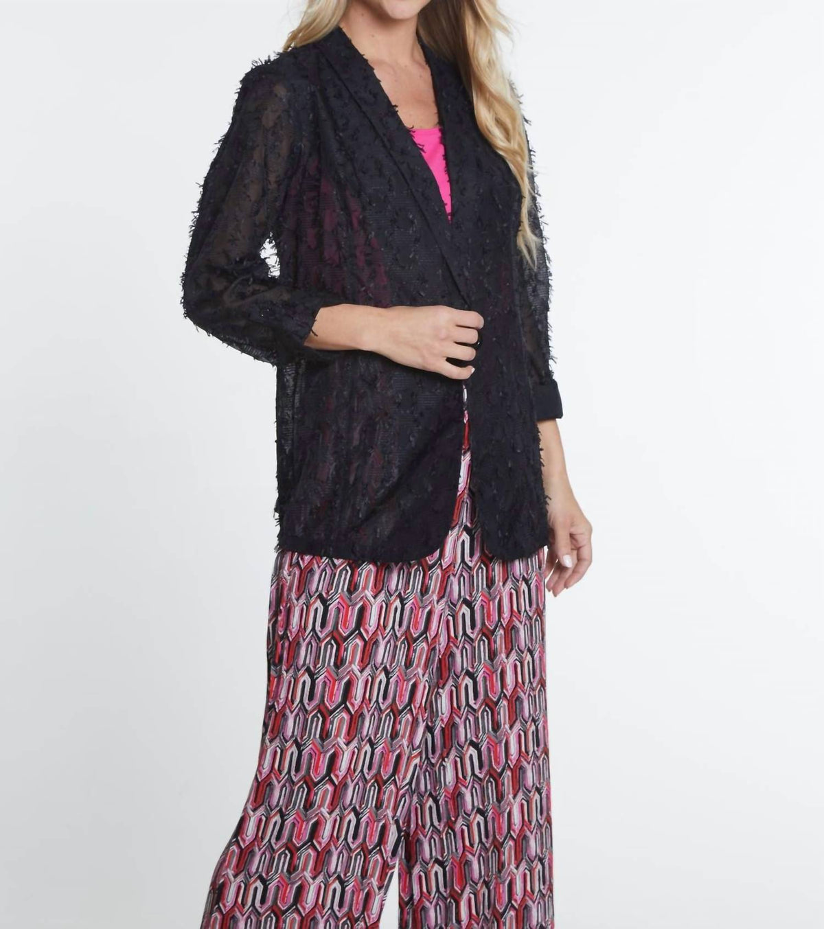 Multiples - Shawl Collar Novelty Jacket