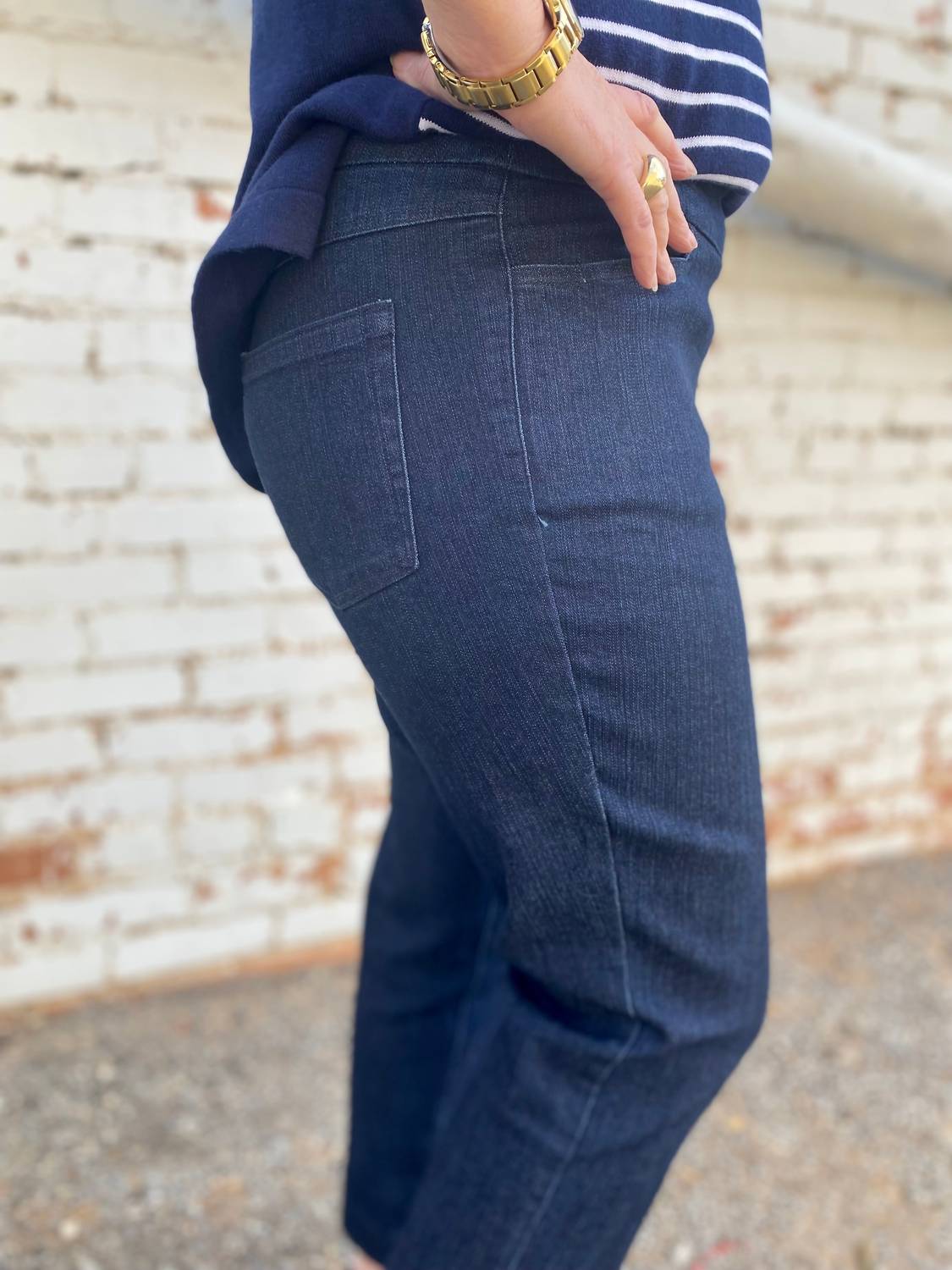 Multiples - Slim Sation Denim Pants