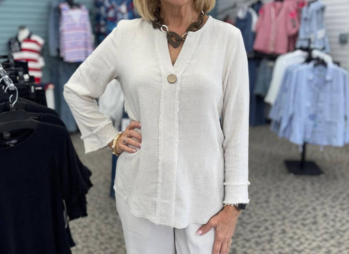 Multiples - V-neck Pullover Top - Plus