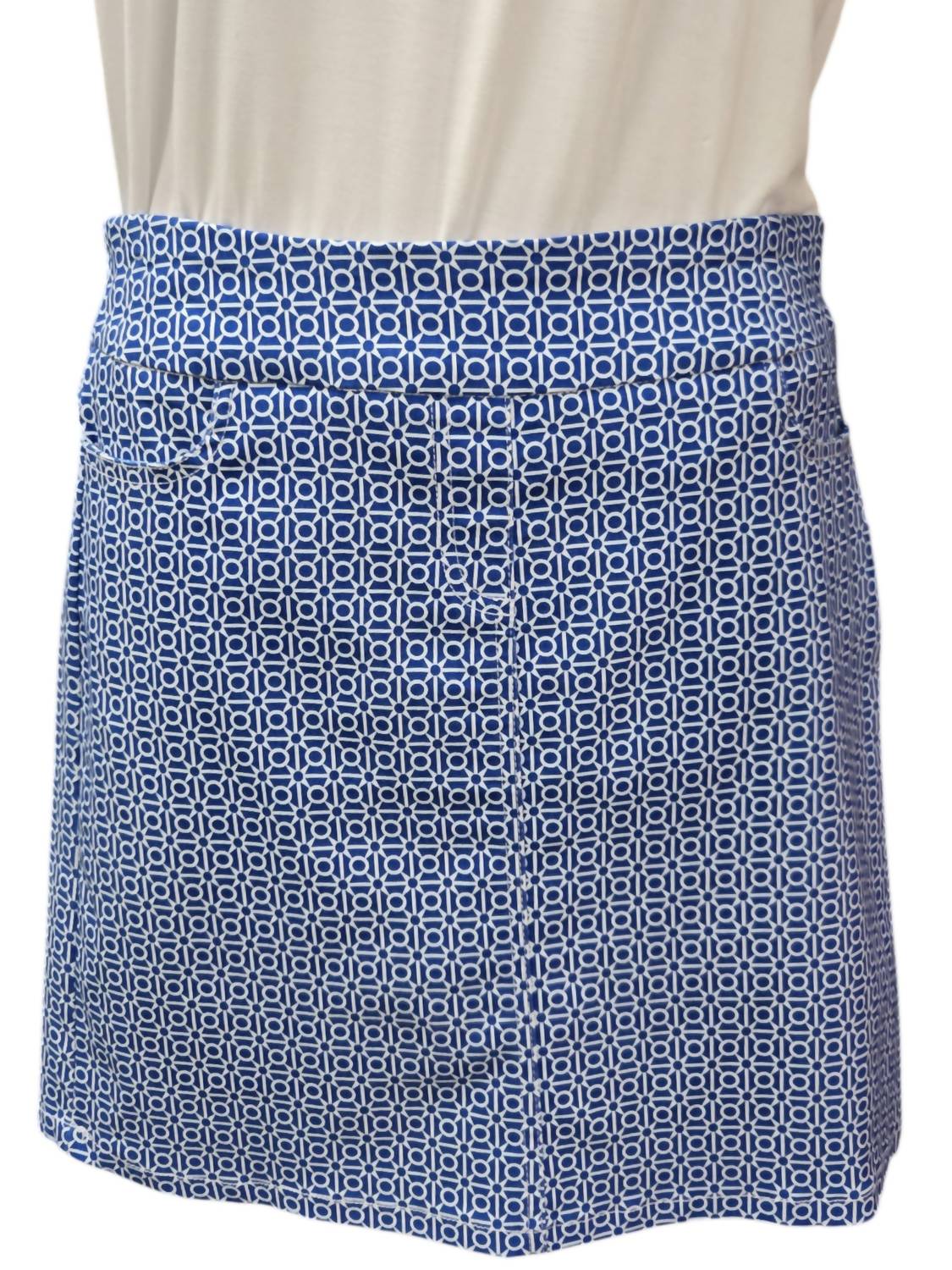 Multiples - Women's Slimsation Pull On Skort - blue - clothing - geometric