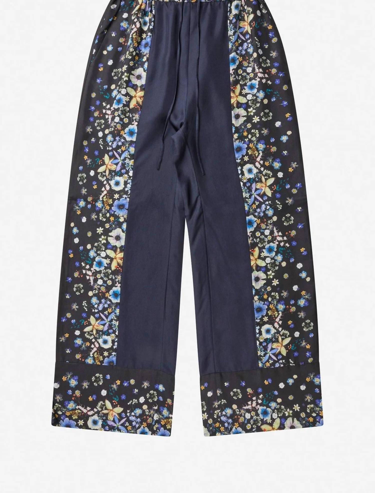 Munthe - Fabert Floral Silk Pants - black - clothing - floral