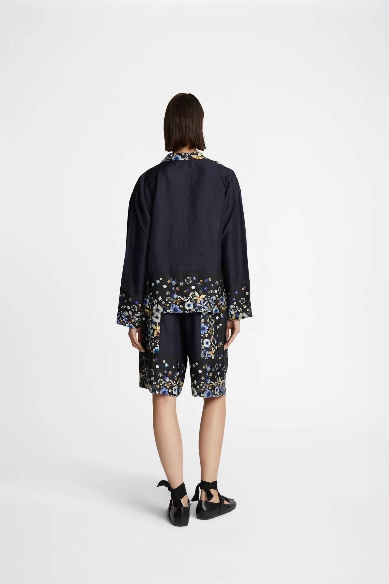 Munthe - Faiza Floral Silk Top - black - button - down - shirts - clothing