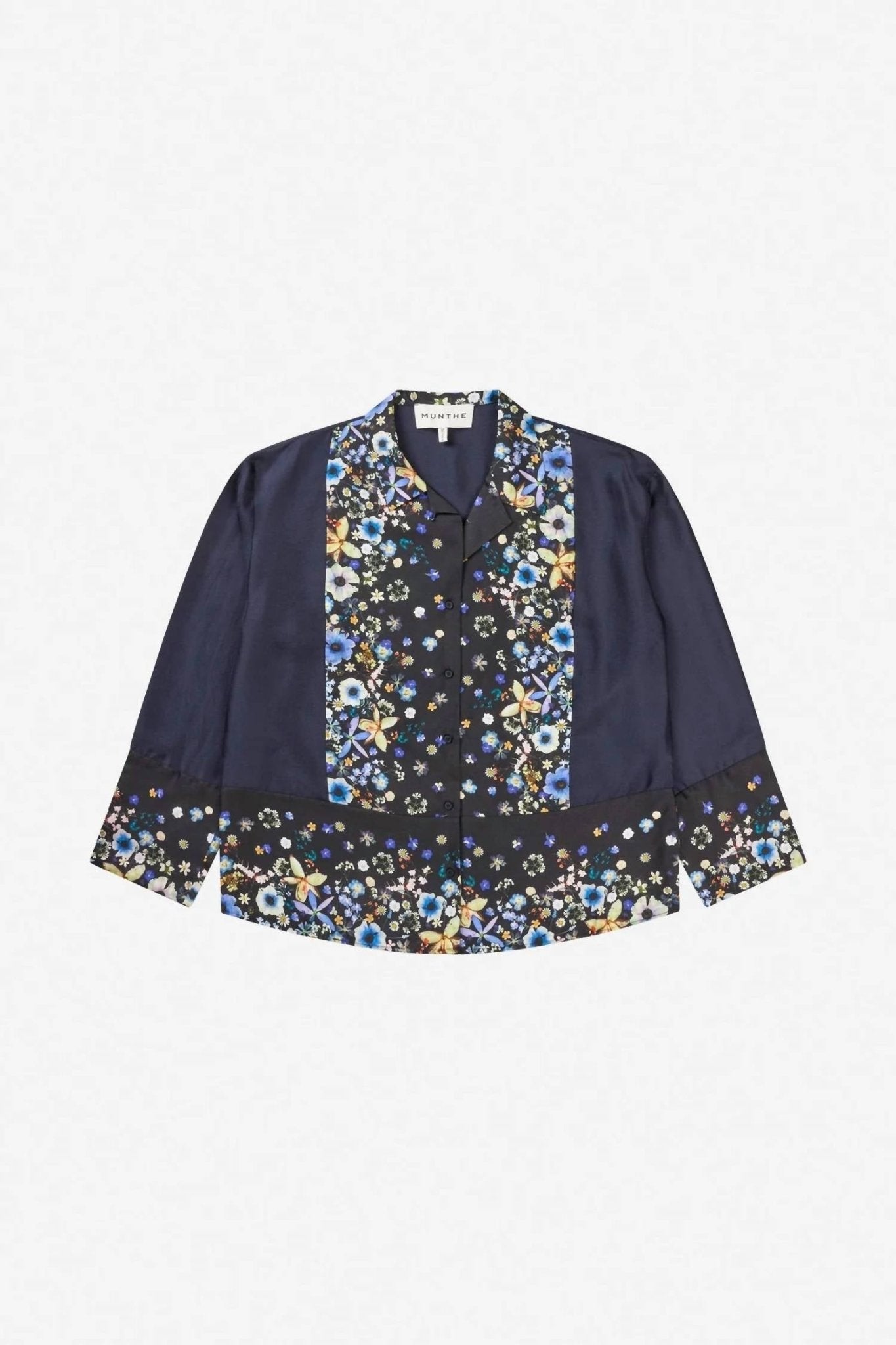 Munthe - Faiza Floral Silk Top - black - button - down - shirts - clothing