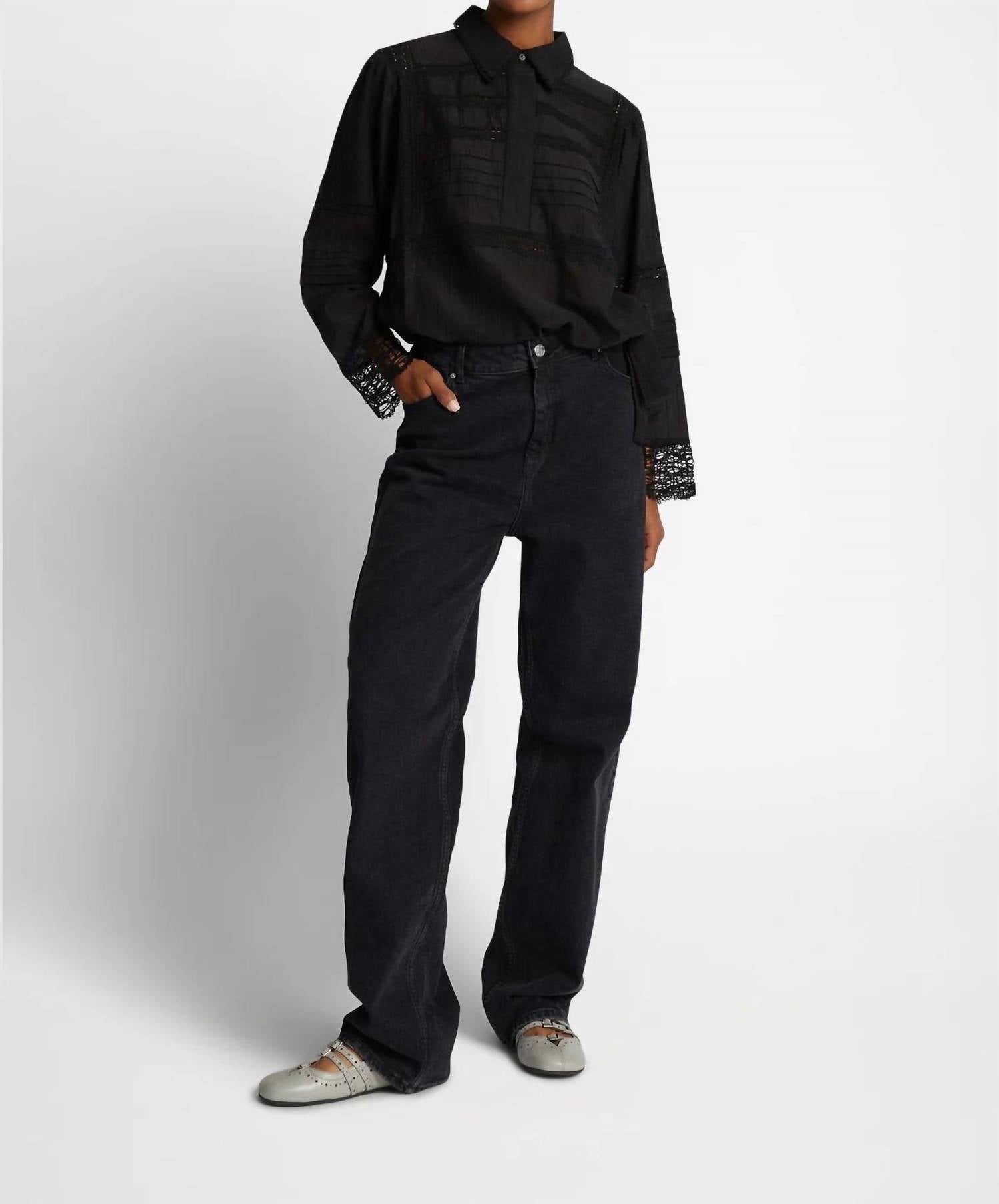 Munthe - Ferdie Top Blouse - black - blouses - clothing