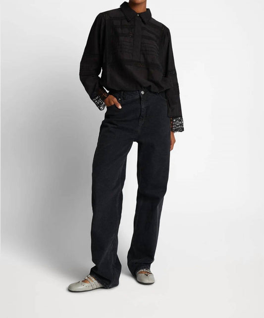 Munthe - Ferdie Top Blouse - black - blouses - clothing