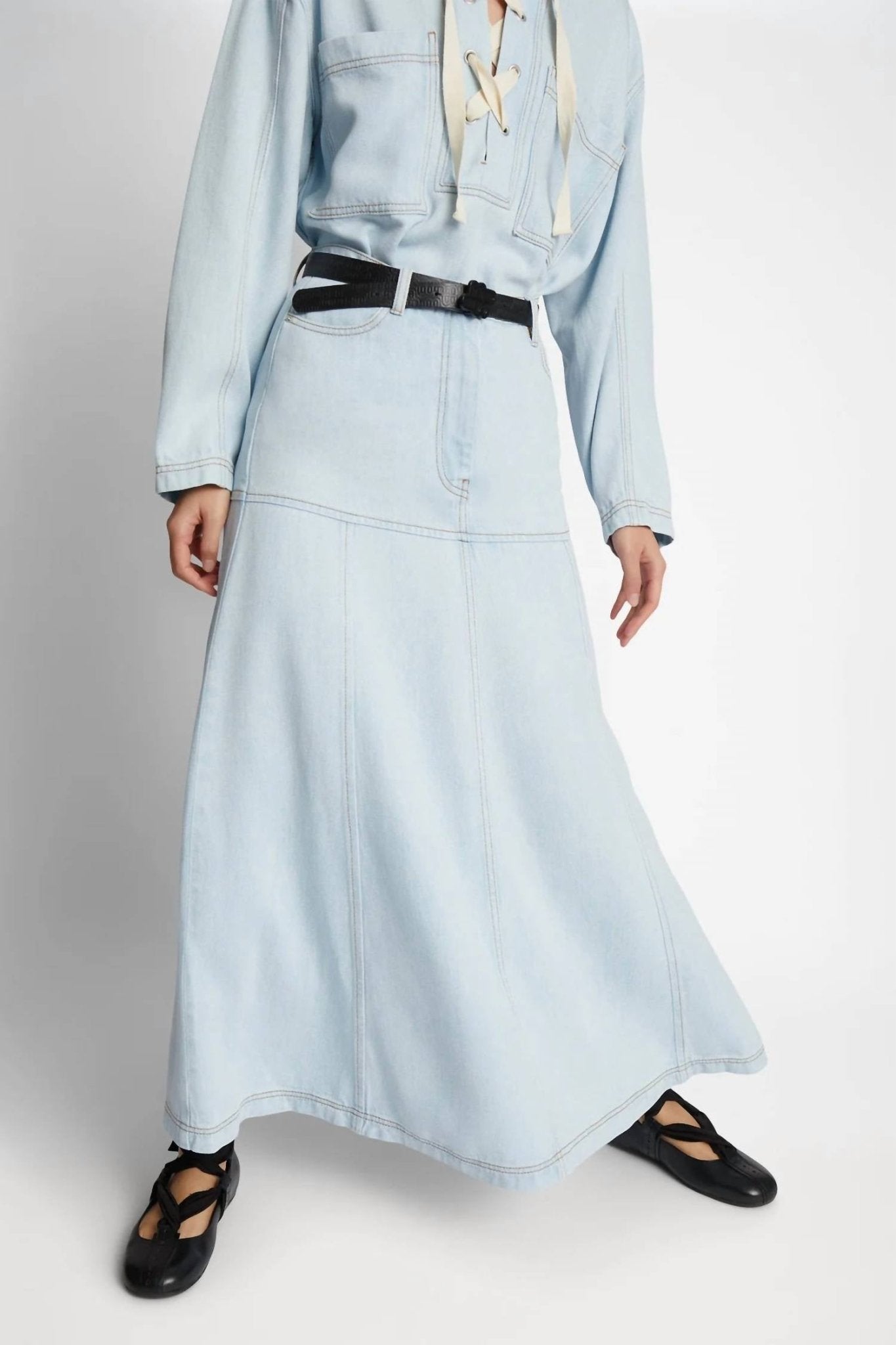 Munthe - Tuxya Skirt - blue - clothing - long - skirts