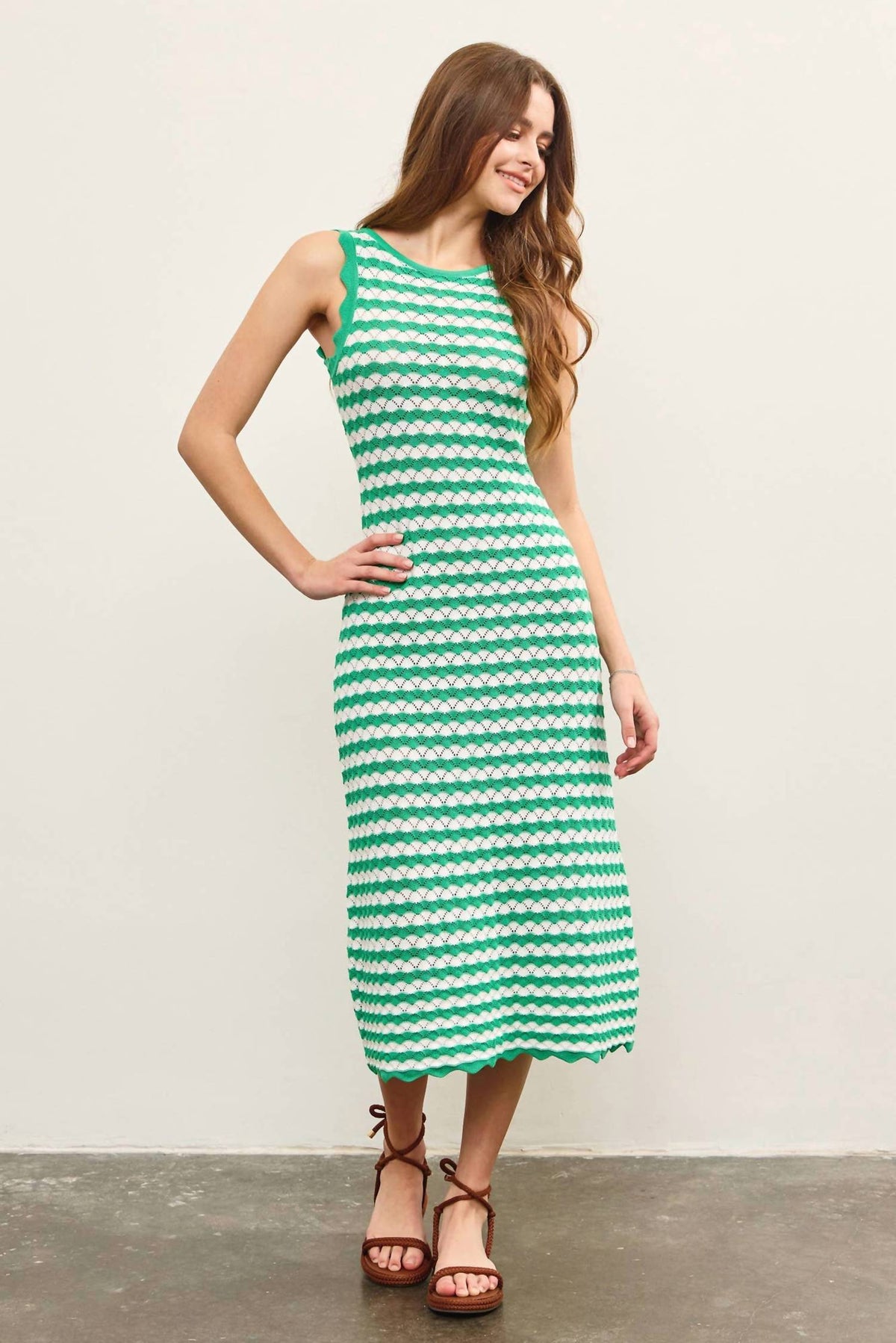 Mustard Seed - Celine Textured Wave Tie Back Dress