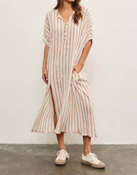 Mustard Seed - Front Button Closure With Tied Tunic Dress