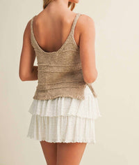 Mustard Seed - Half Button Sweater Tank Top