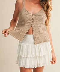 Mustard Seed - Half Button Sweater Tank Top