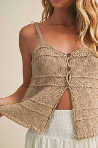 Mustard Seed - Half Button Sweater Tank Top