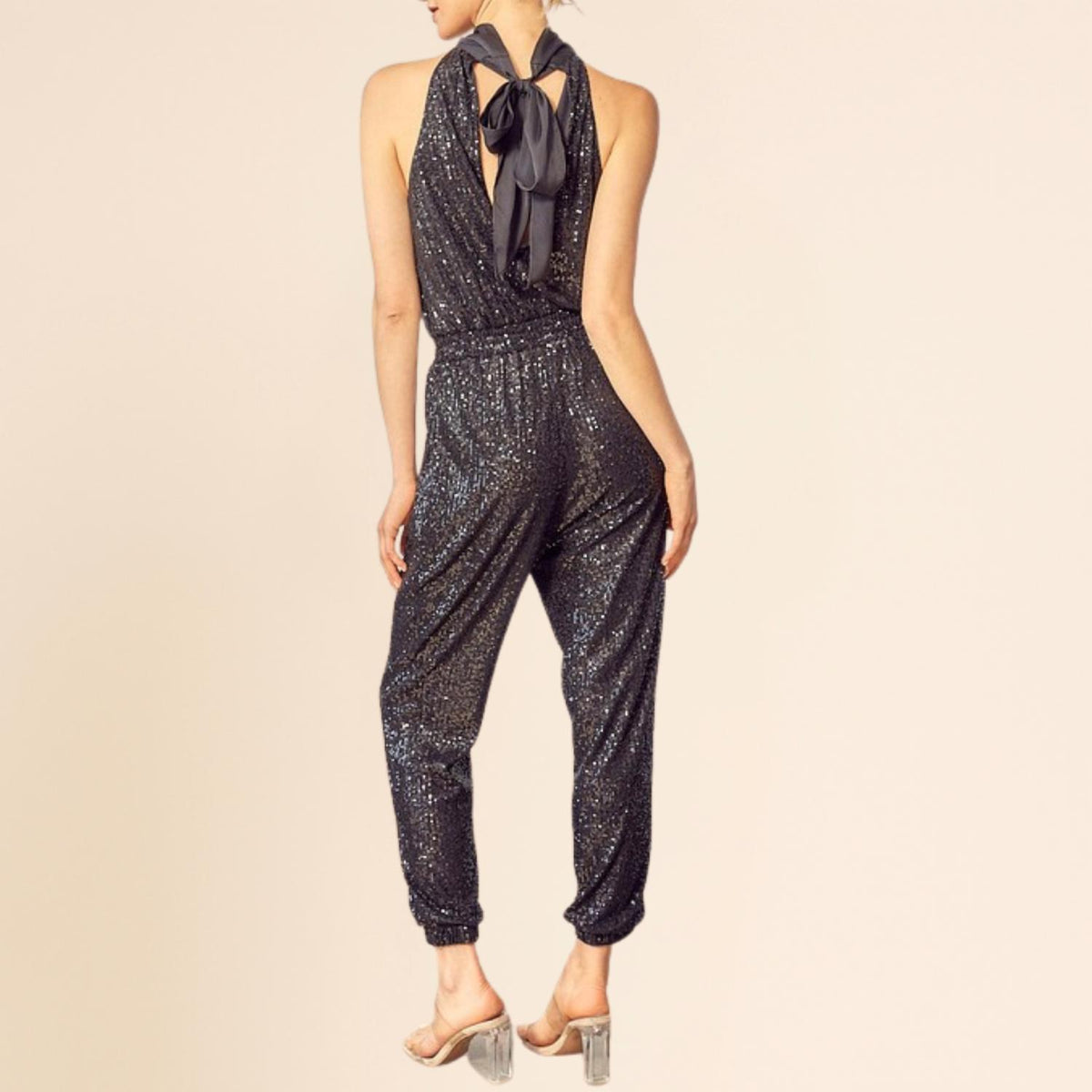 Mustard Seed - High Neck Sequin Jumpsuit