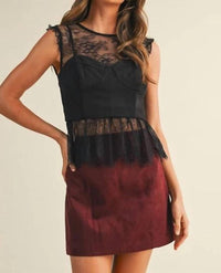 Mustard Seed - Lace with Corset Sleeveless Top