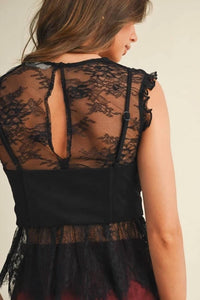 Mustard Seed - Lace with Corset Sleeveless Top