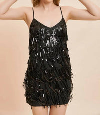 Mustard Seed - Open Back Sequin Tiered Dress