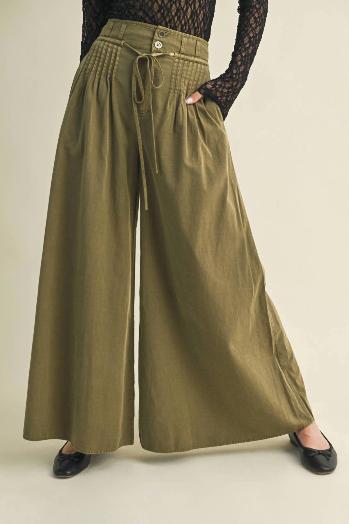Mustard Seed - The Pintuck Power Wide Leg Pants