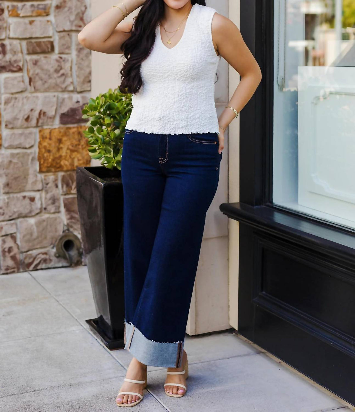 Mustard Seed - Vanilla Bean Textured Tank Top