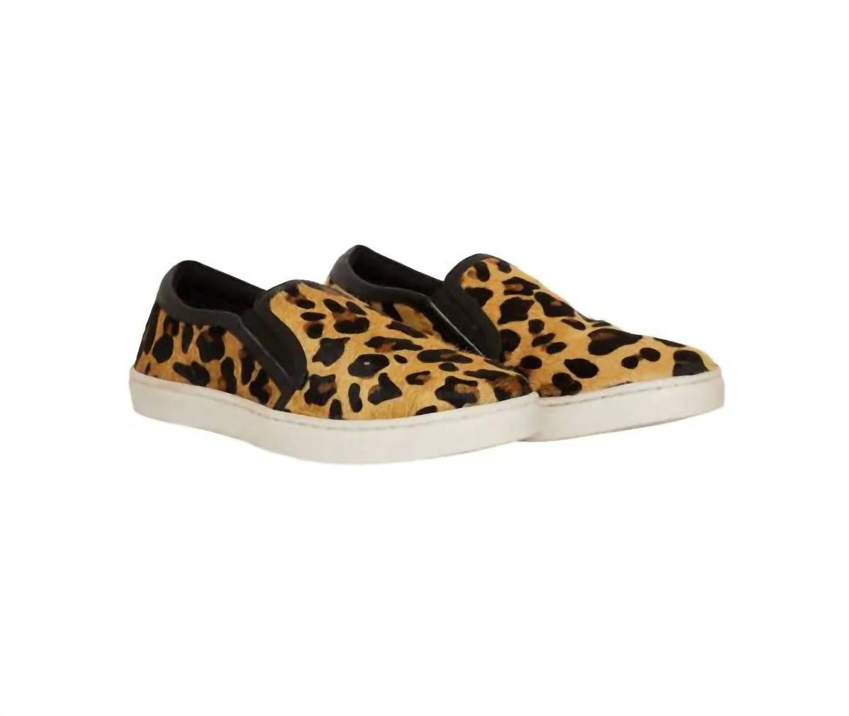 Myra - Women's Leather Leopard Hair On Hide Slip On Sneakers