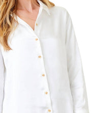 Mystree - Button Down Silky Relaxed Shirt