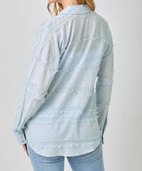 Mystree - Button Down Textured Gauze Shirt